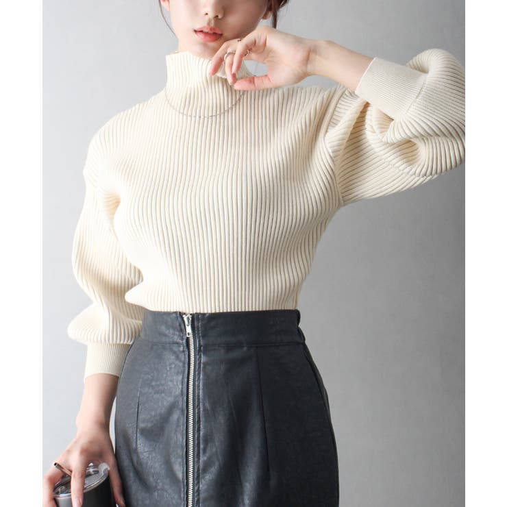 ボリューム袖ボトルネックニット | SpRay | 詳細画像27 