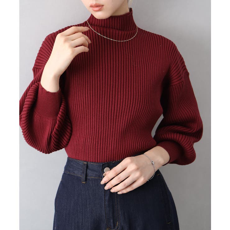 ボリューム袖ボトルネックニット | SpRay | 詳細画像50 