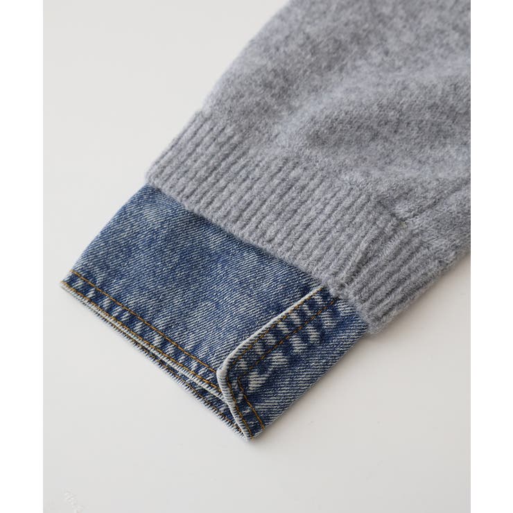 デニム切替フェイクレイヤードカーディガン | SpRay | 詳細画像82 