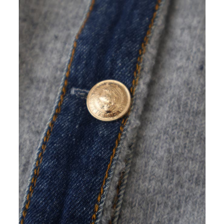 デニム切替フェイクレイヤードカーディガン | SpRay | 詳細画像84 