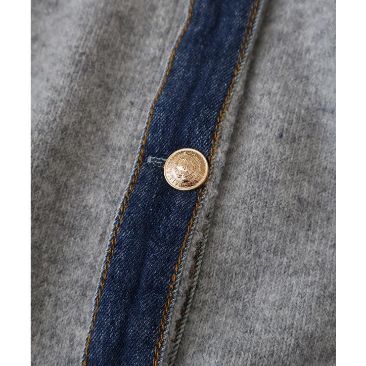 デニム切替フェイクレイヤードカーディガン | SpRay | 詳細画像85 