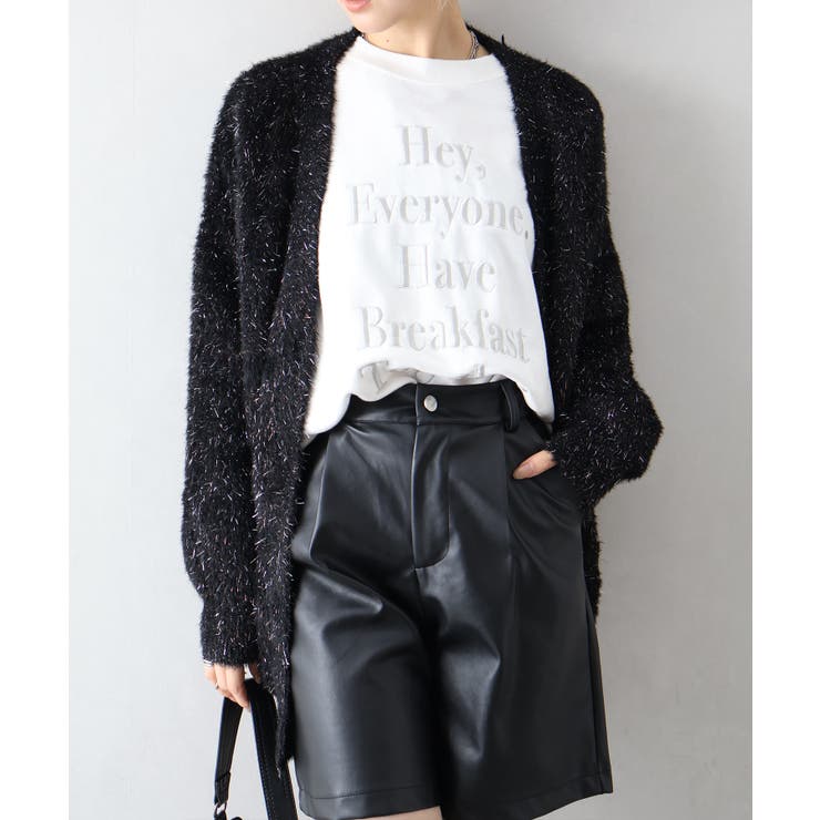 ラメシャギーロングVネックカーディガン[品番：SPRW0010813]｜SpRay