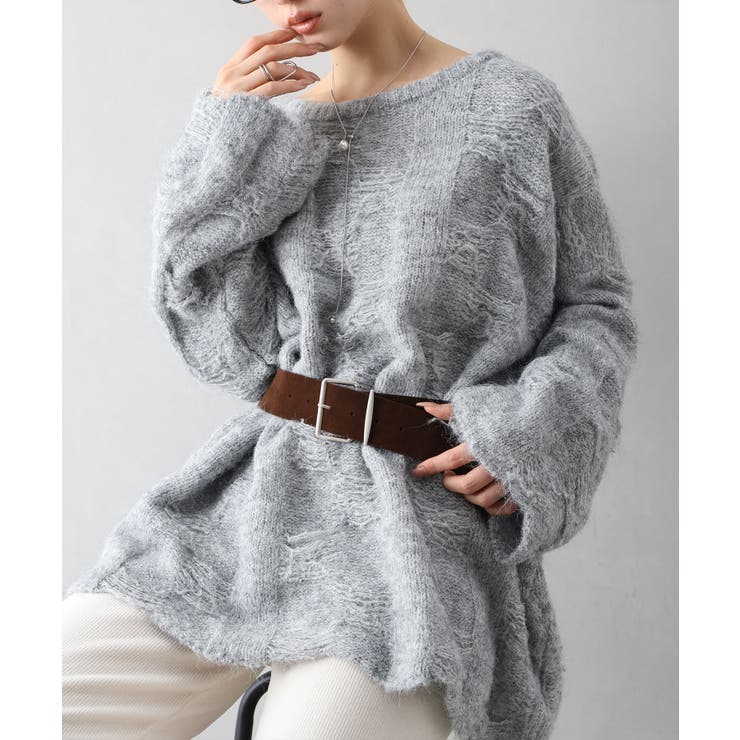 ベルト付フェザーＢＩＧニット | SpRay | 詳細画像16 