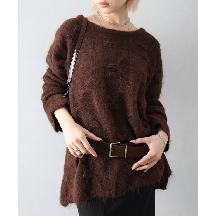 ベルト付フェザーＢＩＧニット | SpRay | 詳細画像2 