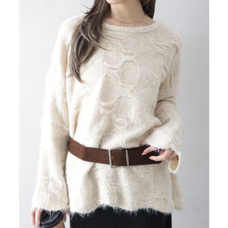 ベルト付フェザーＢＩＧニット | SpRay | 詳細画像26 