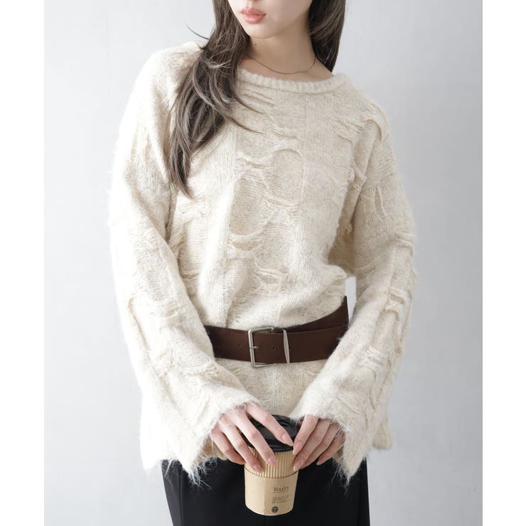 ベルト付フェザーＢＩＧニット | SpRay | 詳細画像27 