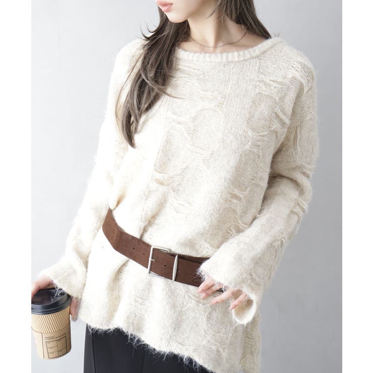 ベルト付フェザーＢＩＧニット | SpRay | 詳細画像29 