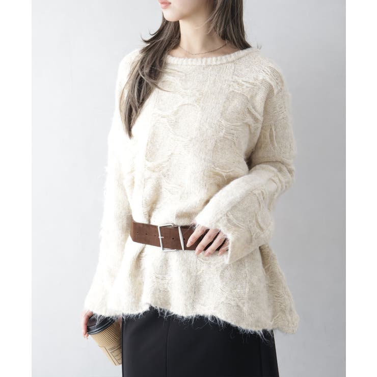 ベルト付フェザーＢＩＧニット | SpRay | 詳細画像30 