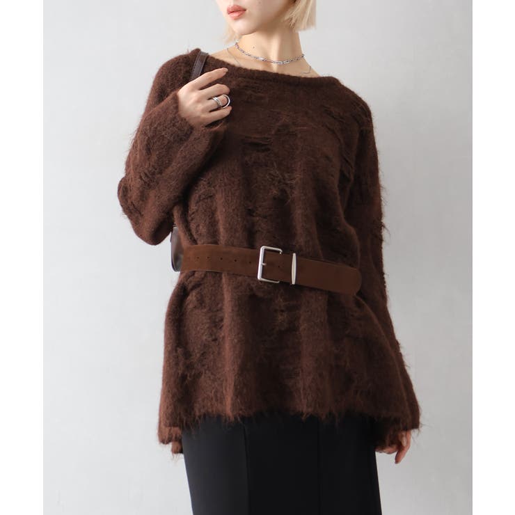 ベルト付フェザーＢＩＧニット | SpRay | 詳細画像5 