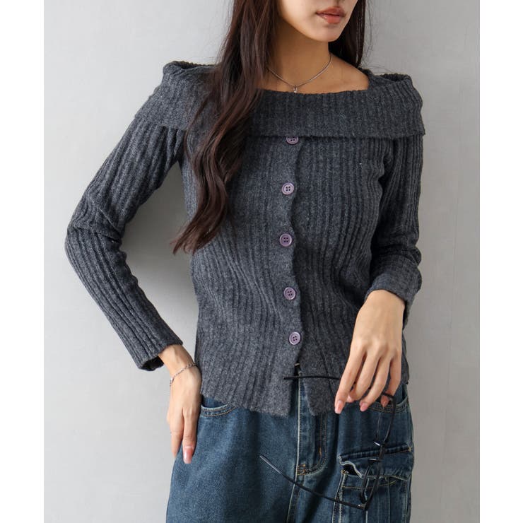 チャコールグレー | オフタートルニット | SpRay