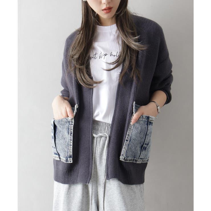 デニムポケットZIPカーディガン | SpRay | 詳細画像15 