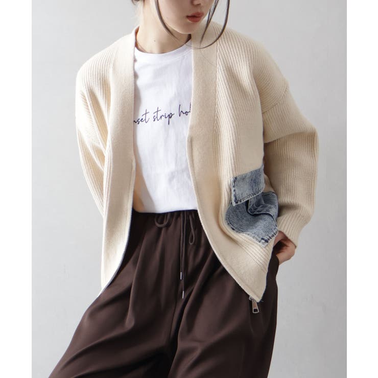 デニムポケットZIPカーディガン | SpRay | 詳細画像18 