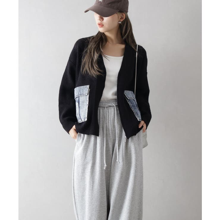 デニムポケットZIPカーディガン | SpRay | 詳細画像24 