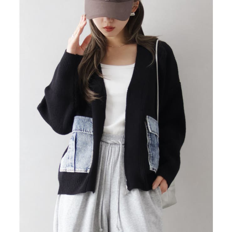 デニムポケットZIPカーディガン | SpRay | 詳細画像26 