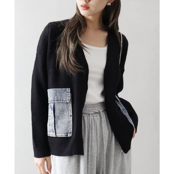 デニムポケットZIPカーディガン | SpRay | 詳細画像27 