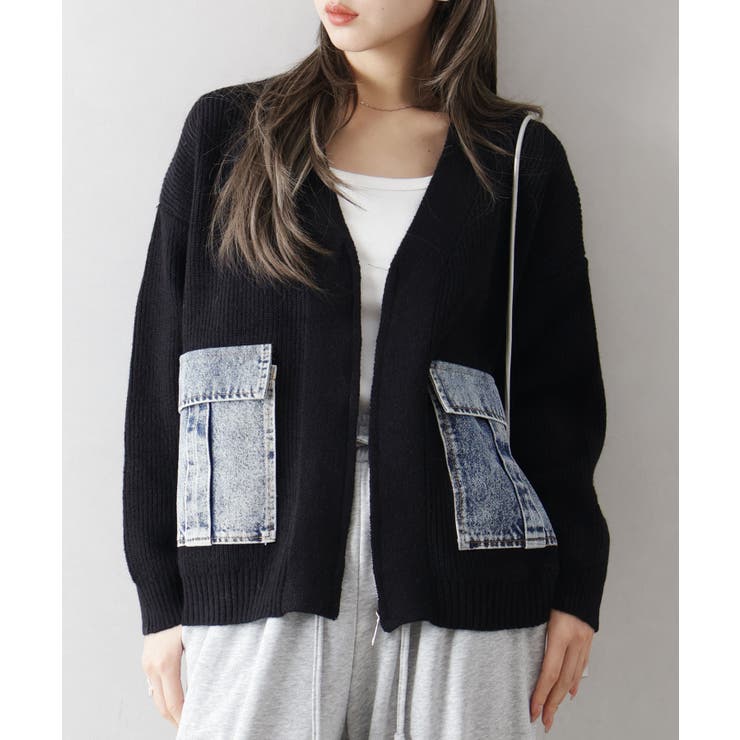 デニムポケットZIPカーディガン | SpRay | 詳細画像29 