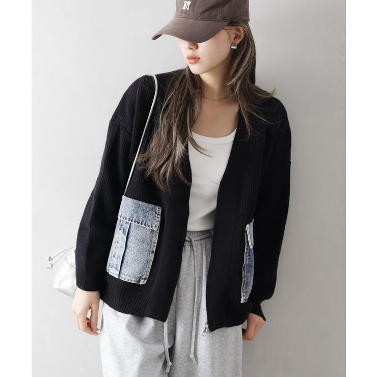 デニムポケットZIPカーディガン | SpRay | 詳細画像31 