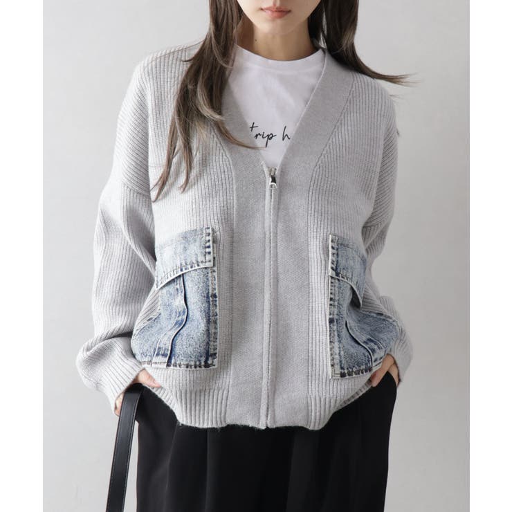 デニムポケットZIPカーディガン | SpRay | 詳細画像39 