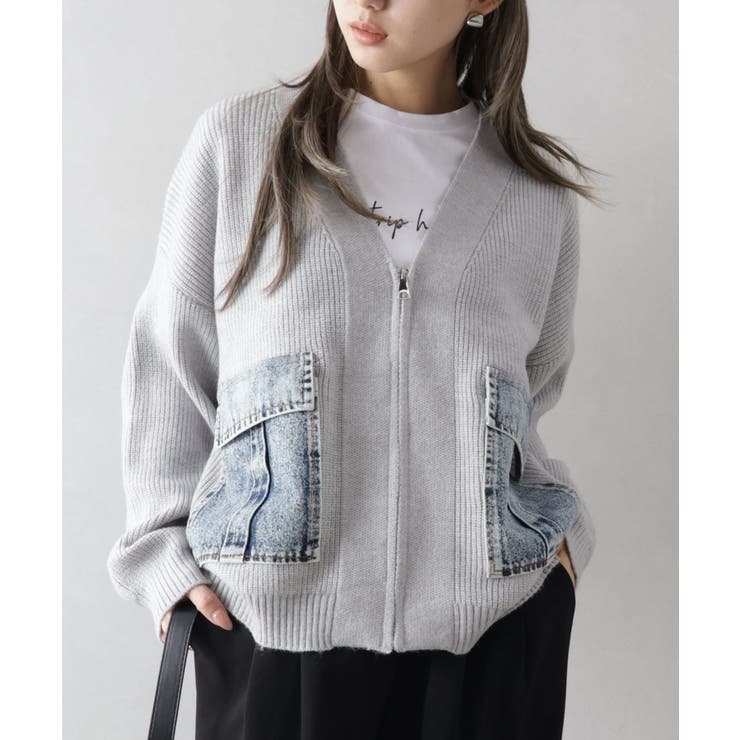 デニムポケットZIPカーディガン | SpRay | 詳細画像40 