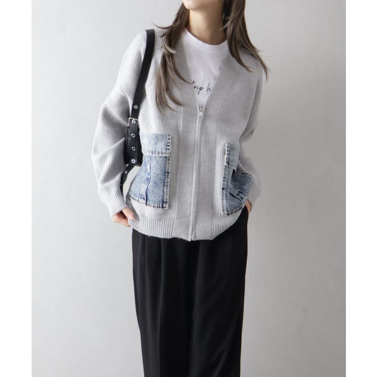 デニムポケットZIPカーディガン | SpRay | 詳細画像41 