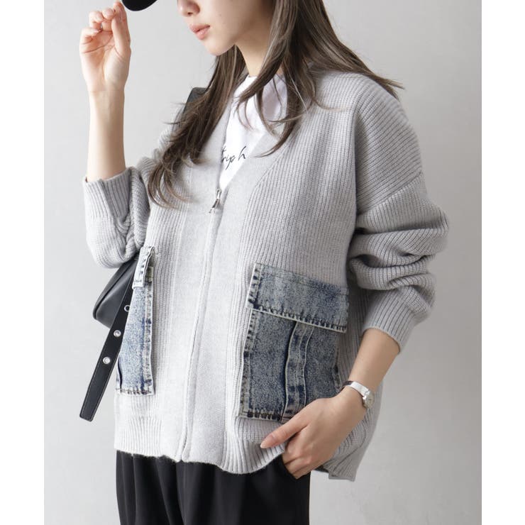 デニムポケットZIPカーディガン | SpRay | 詳細画像42 