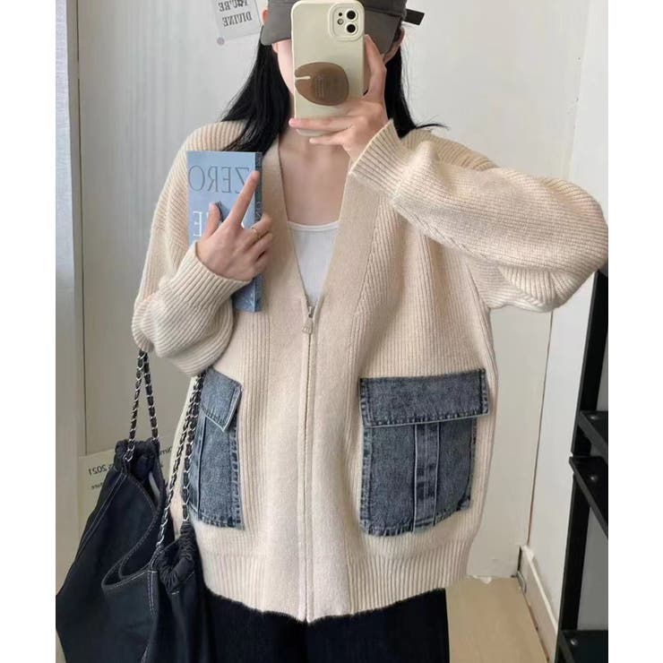 デニムポケットZIPカーディガン | SpRay | 詳細画像44 