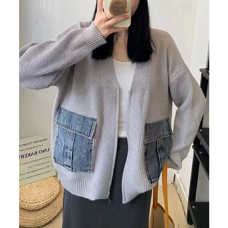 デニムポケットZIPカーディガン | SpRay | 詳細画像47 