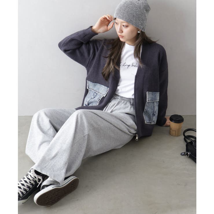 デニムポケットZIPカーディガン | SpRay | 詳細画像5 