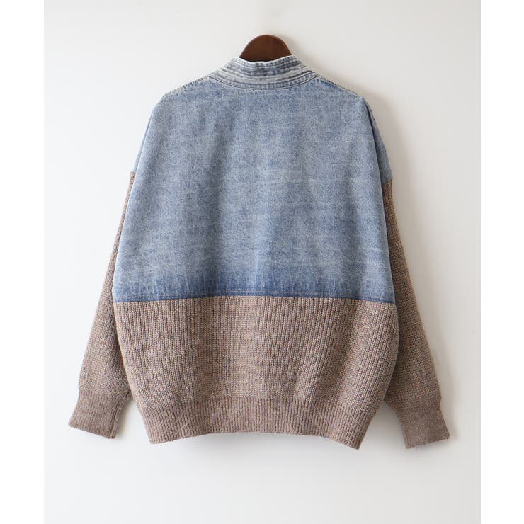 デニム切替ニットカーディガン | SpRay | 詳細画像49 