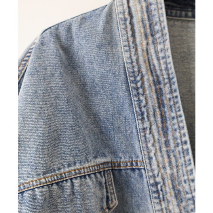 デニム切替ニットカーディガン | SpRay | 詳細画像50 