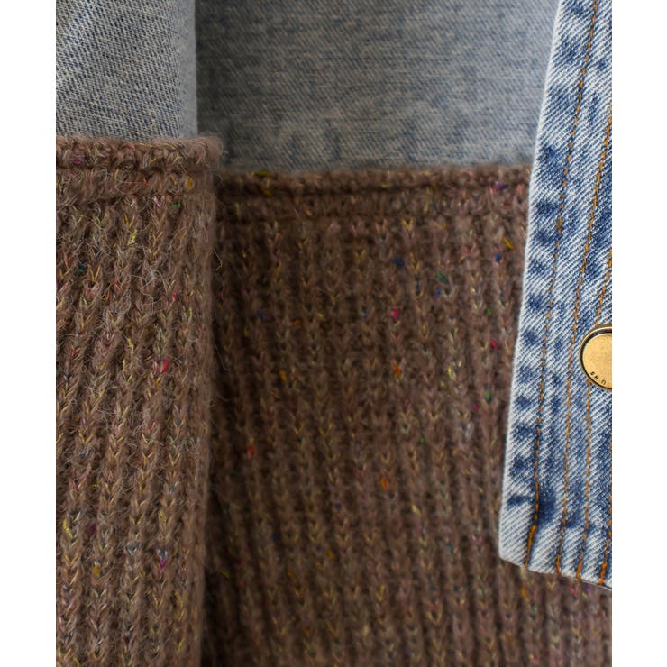 デニム切替ニットカーディガン | SpRay | 詳細画像51 