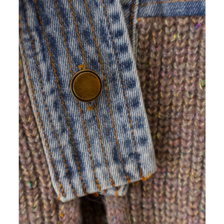 デニム切替ニットカーディガン | SpRay | 詳細画像52 