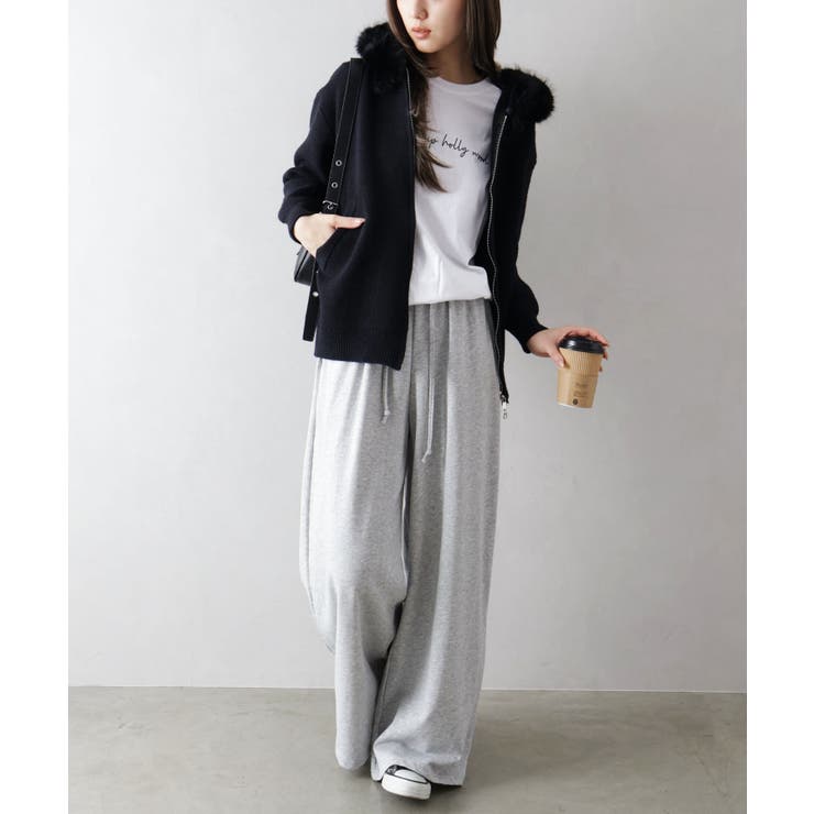 ファー付ニットロングジップパーカー | SpRay | 詳細画像29 