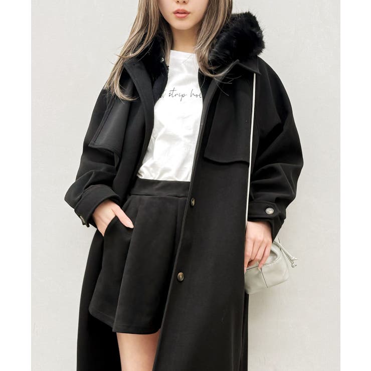 ファー付ニットロングジップパーカー | SpRay | 詳細画像33 