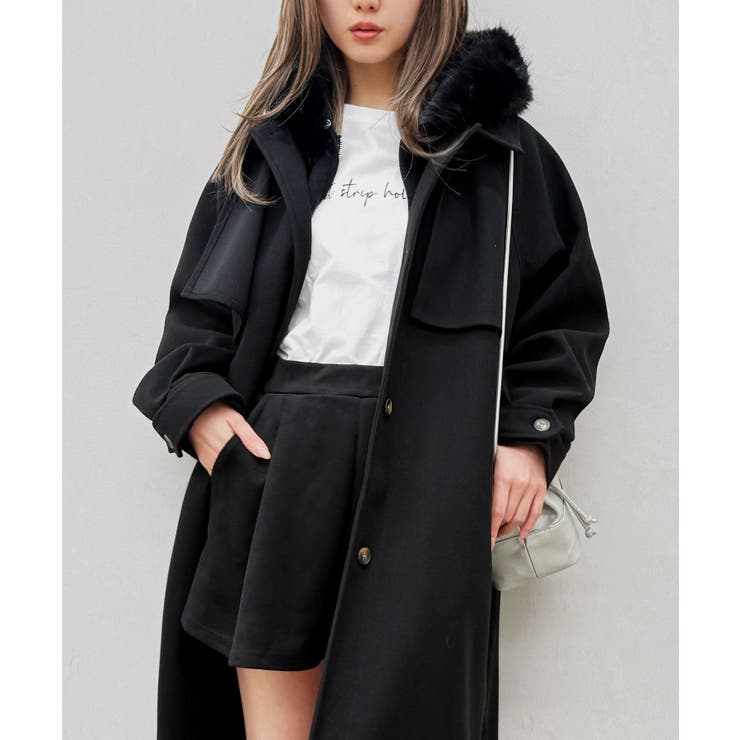 ファー付ニットロングジップパーカー | SpRay | 詳細画像34 