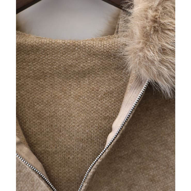 ファー付ニットロングジップパーカー | SpRay | 詳細画像45 