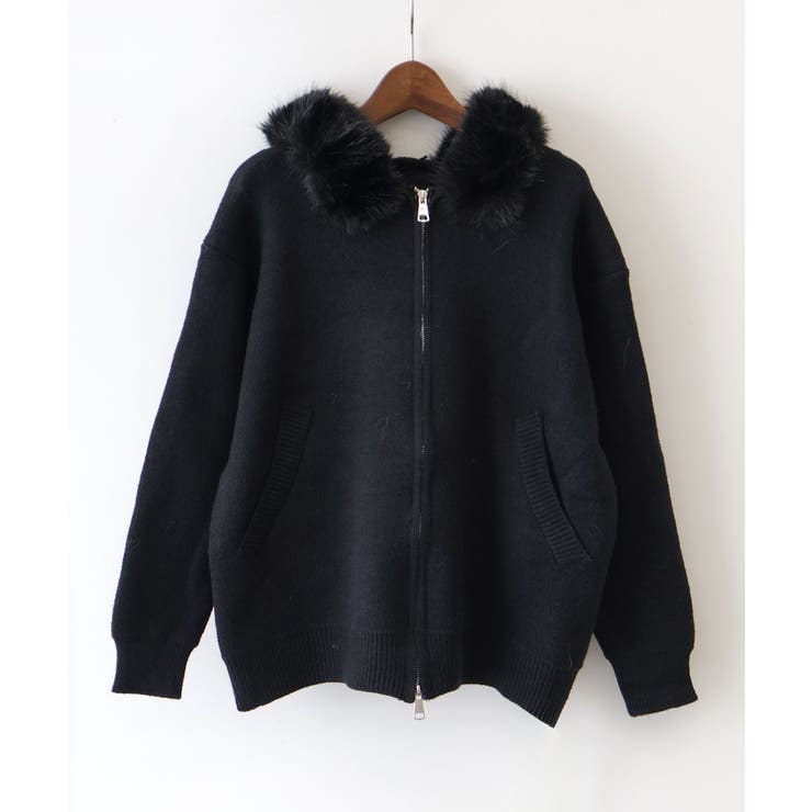 ファー付ニットロングジップパーカー | SpRay | 詳細画像50 