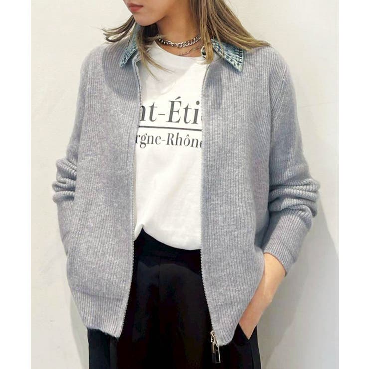 デニム衿ジップニットカーディガン | SpRay | 詳細画像55 