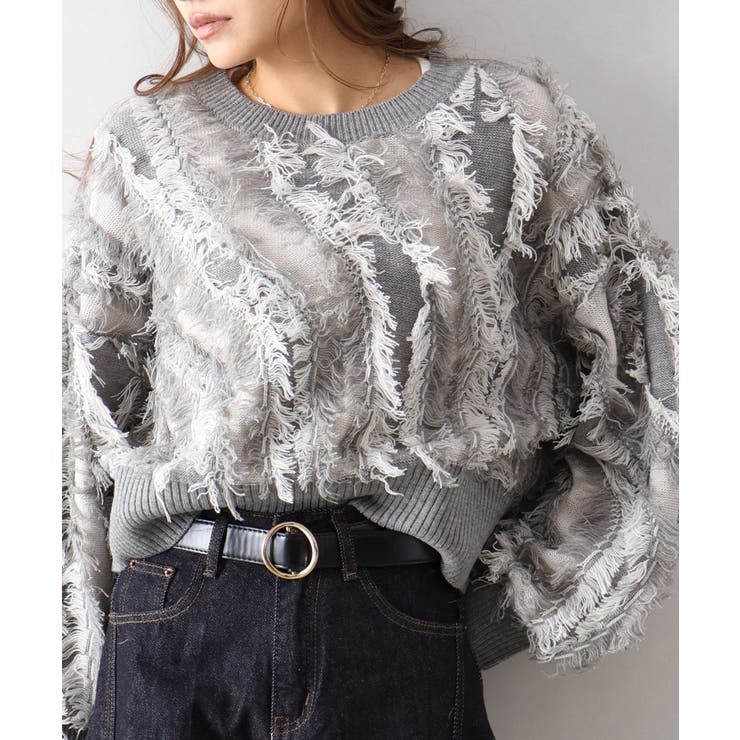 グレー | フリンジニット | SpRay