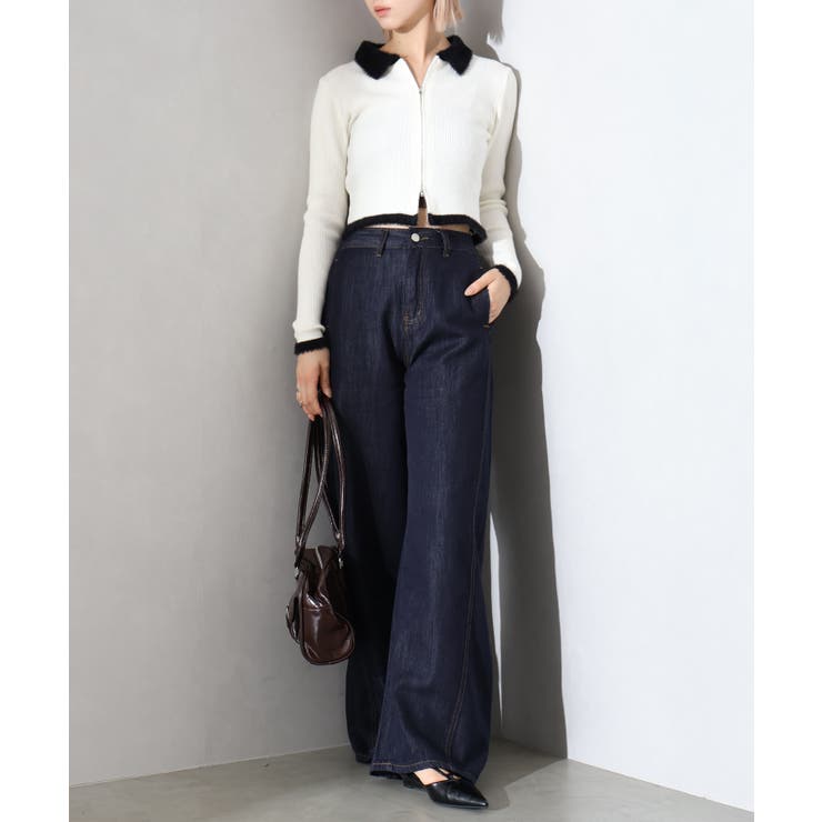 フェザー衿ジップカーディガン | SpRay | 詳細画像8 