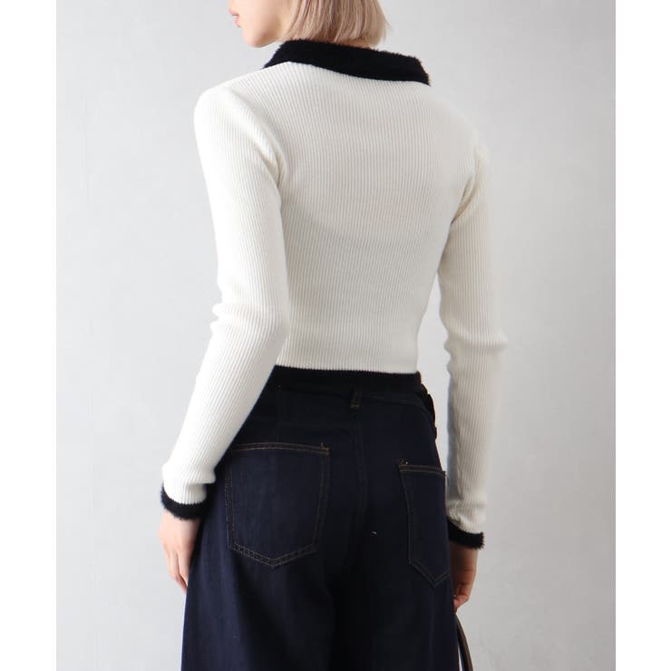 フェザー衿ジップカーディガン | SpRay | 詳細画像9 