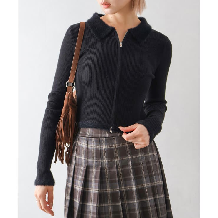 フェザー衿ジップカーディガン | SpRay | 詳細画像10 