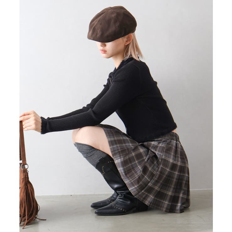 フェザー衿ジップカーディガン | SpRay | 詳細画像14 