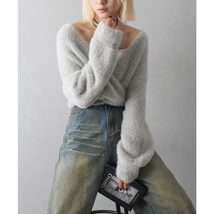 フェザーカシュクールニット | SpRay | 詳細画像36 