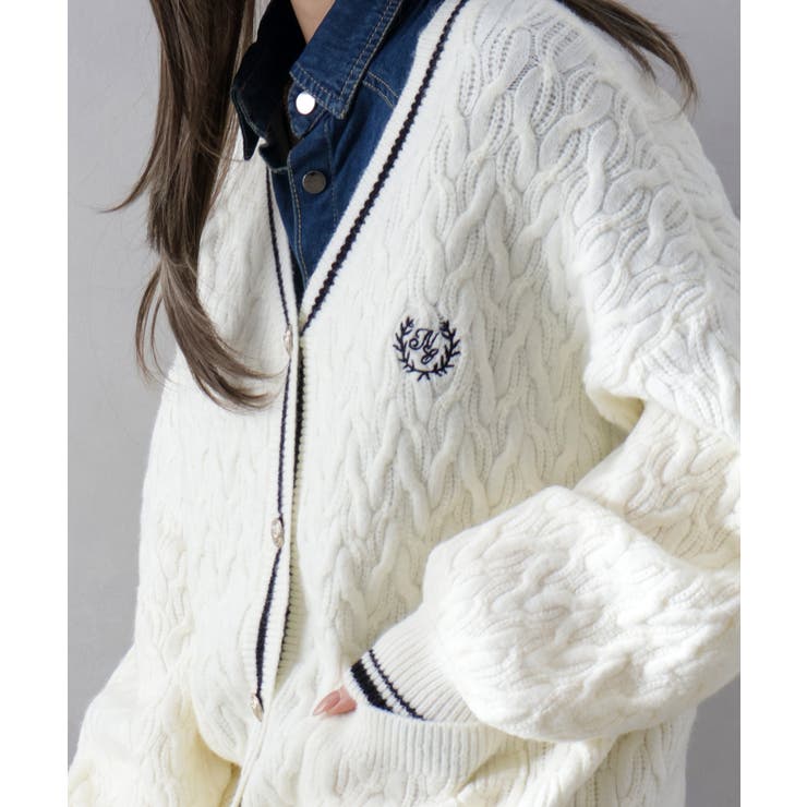 ケーブルラインカーディガン | SpRay | 詳細画像19 