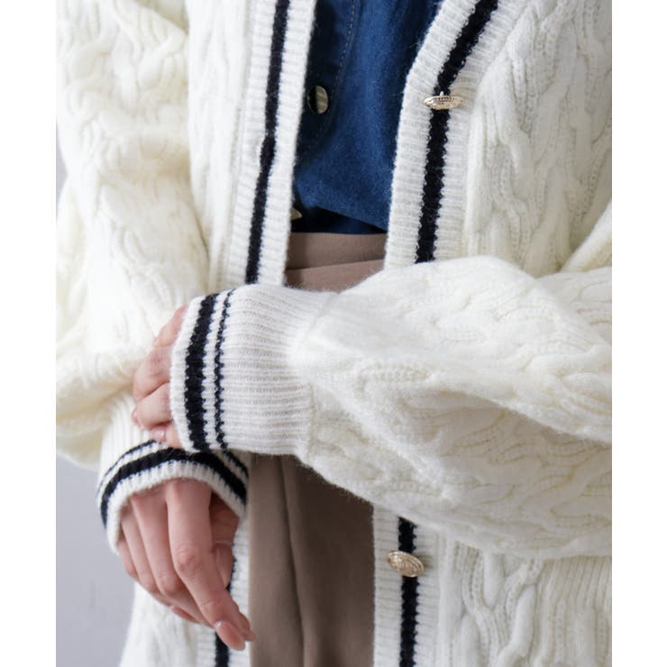 ケーブルラインカーディガン | SpRay | 詳細画像23 