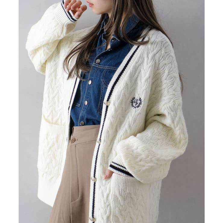 ケーブルラインカーディガン | SpRay | 詳細画像25 