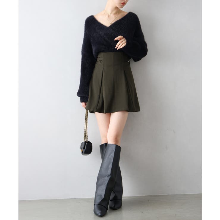 サイドベルトハイウエストミニスカート | SpRay | 詳細画像7 