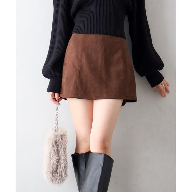 ブラウン | スエードポンチスカートパンツ | SpRay