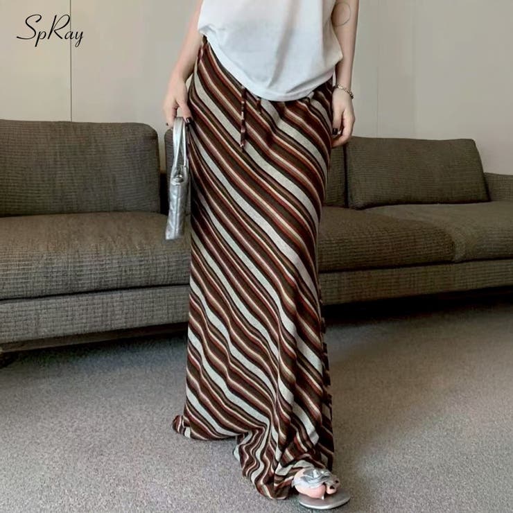 バイヤスボーダーロングスカート | SpRay | 詳細画像1 